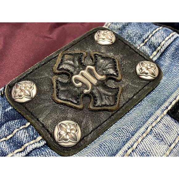 Miss Me 26 JP6120B Embroidered Embellished Rhinestone Jeans Bling Rodeo Cowgirl - Picture 9 of 12